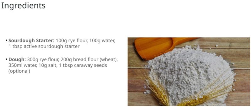 Ingredients for Bauernbrot